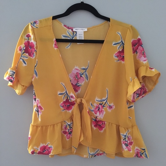 Tops - Miley and Molly tie-up floral blouse